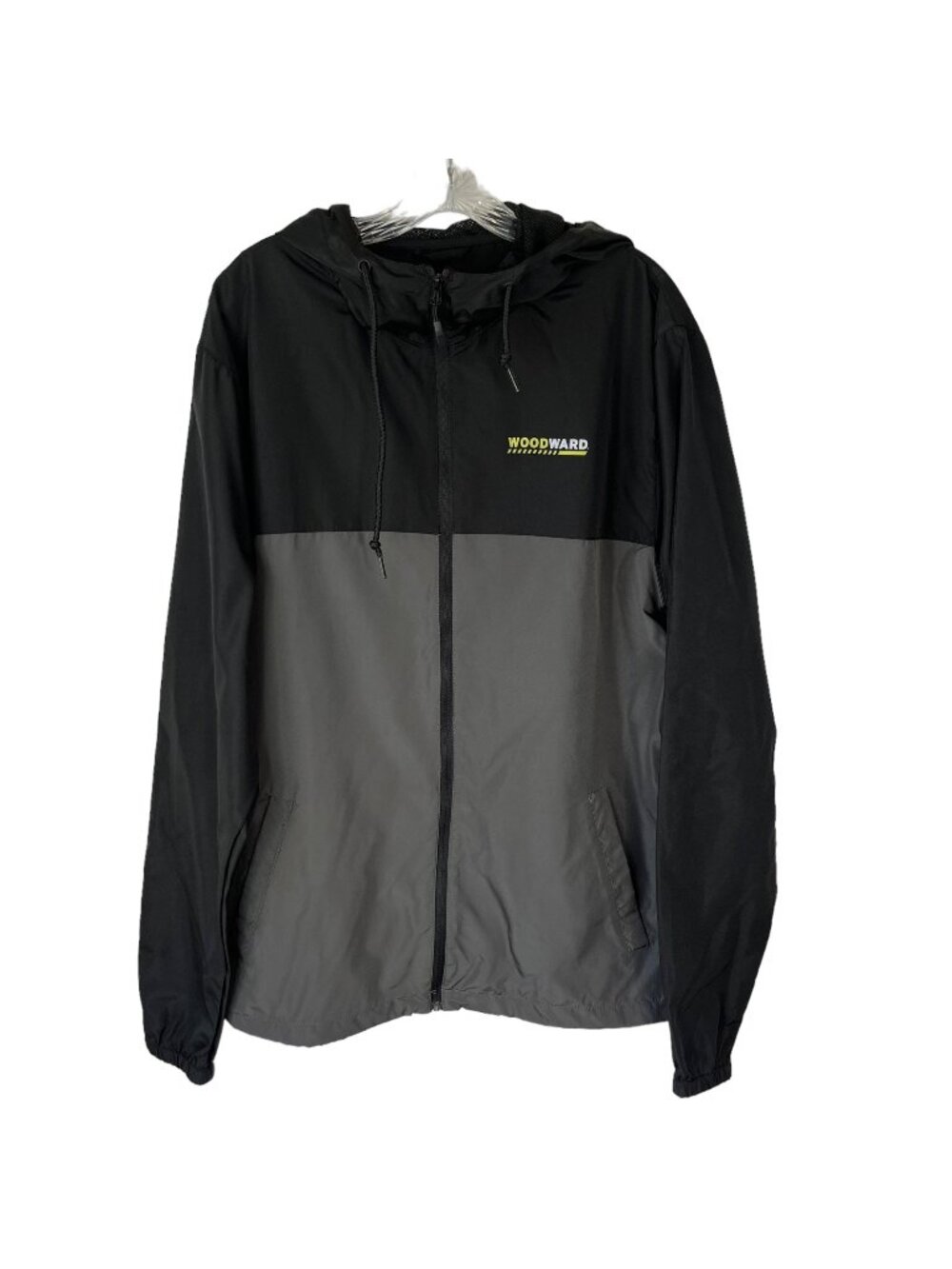 Woodward Lightweight Full Zip Hooded Jacket Mens XL Black Gray